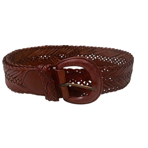 VINTAGE Woven Leather Belt Size Large - Picture 1 of 6